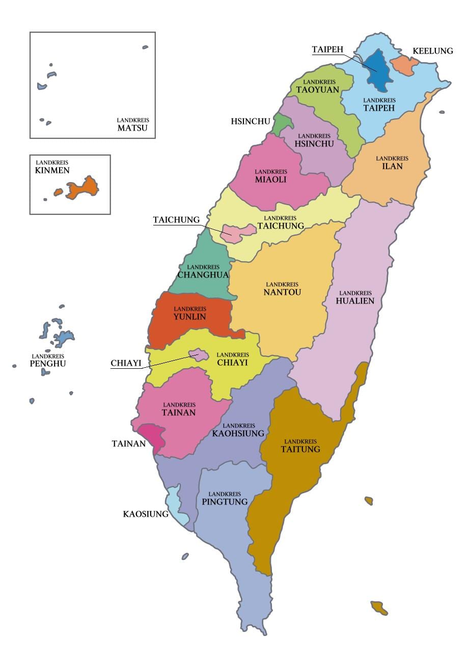 خريطة مقاطعة تايوان