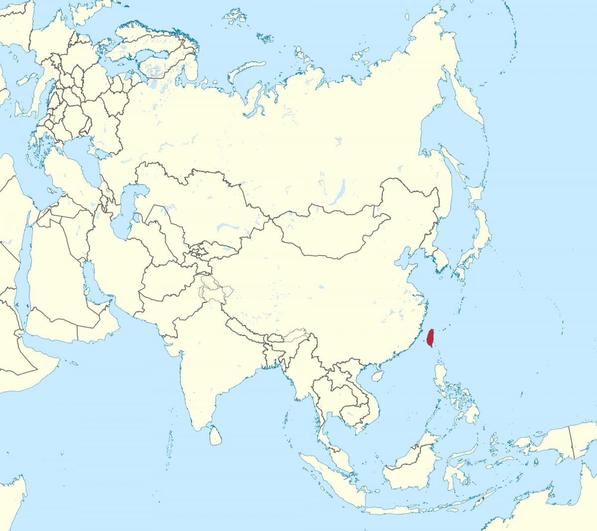 تايوان الخريطة في آسيا